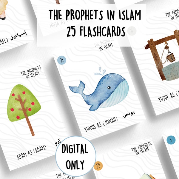 The Prophets in Islam Flashcards, Islamic Flashcards, Prophets Cards, Digital Download