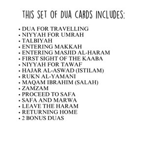 Umrah Duas Printable Umrah Duas Cards Prayer Cards Islamic Dua ...