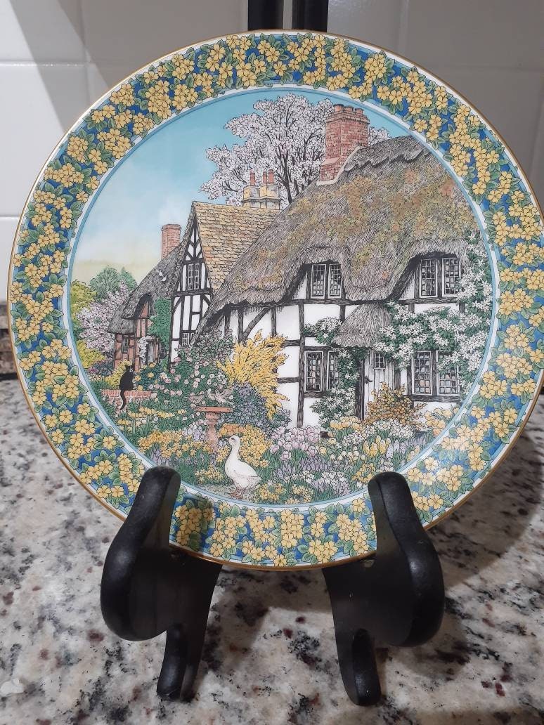Cottage Gardens Plate Worcester April Fine Bone China Etsy UK