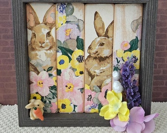 Framed Bunnies in Garden