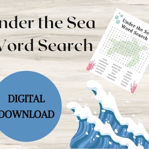 Under the Sea Word Search | Kids and Adults | Classroom Games | Party Games