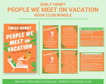 People We Meet on Vacation Book Club Kit, Emily Henry Guide (PDF Printable)