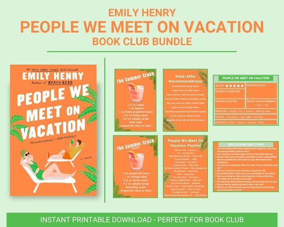 People We Meet on Vacation Book Club Kit, Emily Henry Guide (PDF Printable)