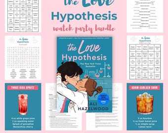 The Love Hypothesis Watch Party Games Bundle | Printable Movie Night Activities | Digital Download | Book Club Party Games | Olive and Adam