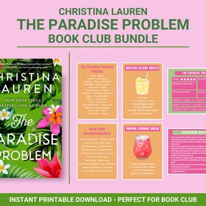 Kit del club de lectura "El problema del paraíso" (PDF imprimible) Guía de Christina Lauren con lista de reproducción de cócteles Preguntas para debatir Lecturas románticas