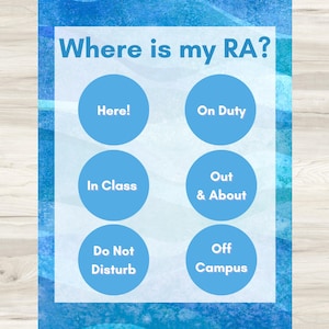 RA Door Sign Editable Under the Sea Resident Advisor Sign | Digital Download | College | Resident Assistant Where am I board