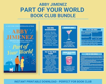 Kit del club del libro "Parte del tuo mondo" di Abby Jimenez (PDF stampabile)