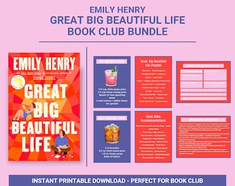 Emily Henry Book Club Kit: Discussion, Playlist, Cocktails (PDF Printable)