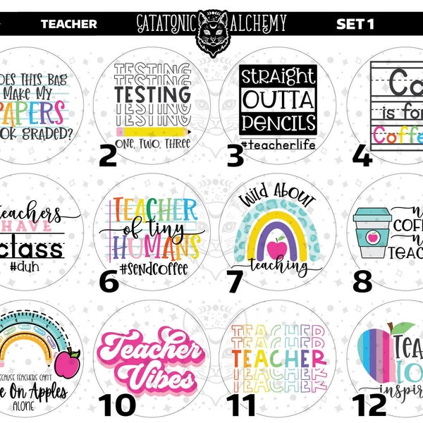 Teacher Freshie Cardstock Rounds, Education Theme Cardstock Rounds, Cardstock Cutouts, Freshie Cardstock, Freshies