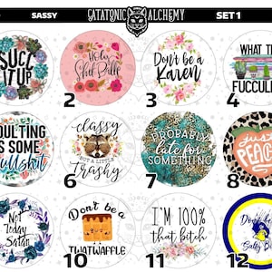 Sassy Funny Cardstock Rounds, Funny Theme Cardstock Rounds, Sarcastic Cardstock Cutouts, Freshie Cardstock, Freshies