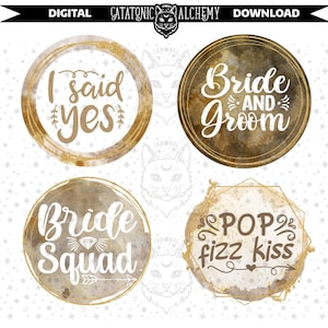 Bruiloft digitale download Cardstock bundel, huwelijk Cardstock beelden voor Freshies, Freshie Cardstock, auto Coaster beelden