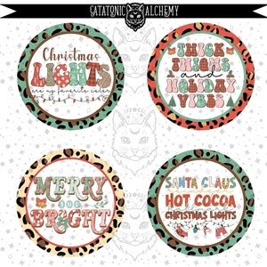 Leopard Mint Christmas Digital Download Cardstock Bundle, Cardstock Images for Freshies, Freshie Cardstock, Car Coaster Images