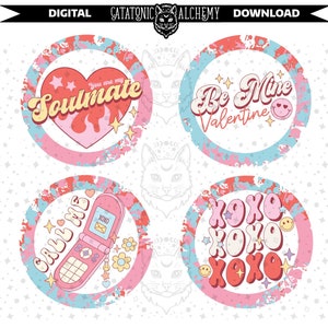 Retro Valentine&#39;s Digital Download Cardstock Bundle, Love Cardstock Images for Freshies, Freshie Cardstock, Car Coaster Images