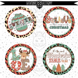 Leopard Mint Christmas Digital Download Cardstock Bundle, Cardstock Images for Freshies, Freshie Cardstock, Car Coaster Images