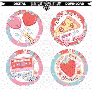 Retro Valentine&#39;s Digital Download Cardstock Bundle, Love Cardstock Images for Freshies, Freshie Cardstock, Car Coaster Images