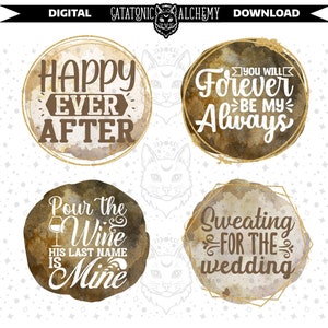 Bruiloft digitale download Cardstock bundel, huwelijk Cardstock beelden voor Freshies, Freshie Cardstock, auto Coaster beelden