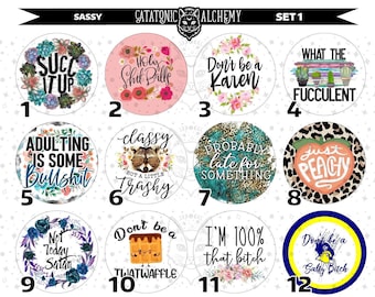 Sassy Funny Cardstock Rounds, Funny Theme Cardstock Rounds, Sarcastic Cardstock Cutouts, Freshie Cardstock, Freshies