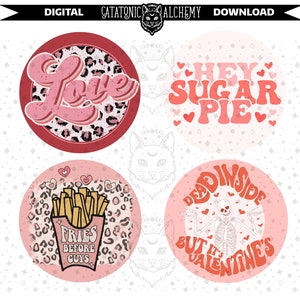 Valentine&#39;s Digital Download Cardstock Bundle, Love Cardstock Images for Freshies, Freshie Cardstock, Car Coaster Images