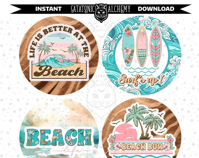 Freshie Cardstock Summer Download, Beach Theme Instant Digital Download ...