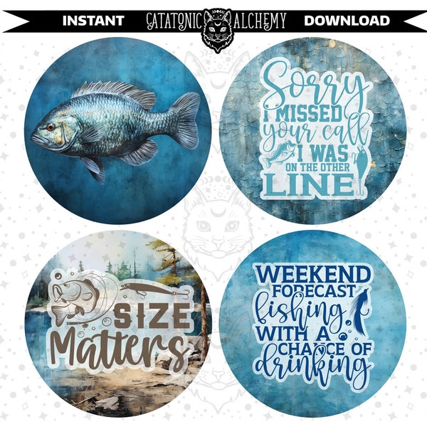 Fishing Freshie Cardstock Download, Fisherman Theme Instant Digital Download, Men's Fish Cardstock Printable, Masculine PNG Image Bundle