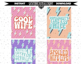 Wife Felt Air Freshener PNG Download, Wifey Instant Digital Download, Best Wife Car Air Freshie Printable, Trendy Retro Sublimation Bundle