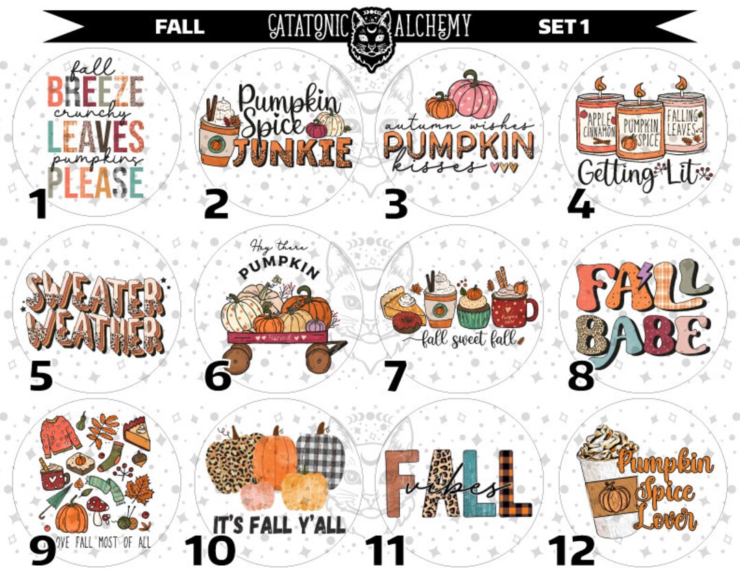Fall Freshie Cardstock Rounds, Autum Theme Cardstock Rounds, Cardstock