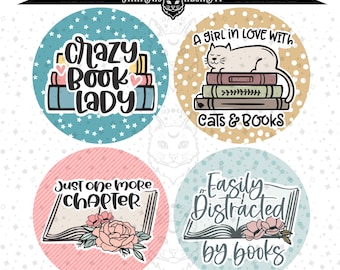 Book Lover Digital Cardstock Bundle, Book Lover Images for Freshies, Digital Cardstock Download, Freshie Cardstock, Car Coaster Images