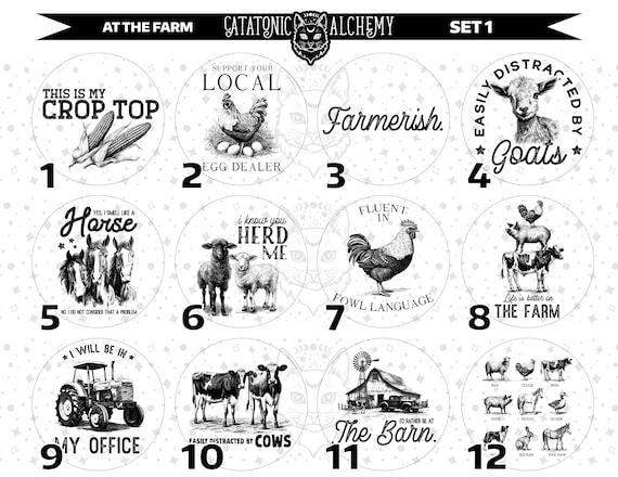 Farm Freshie Cardstock, Farm Animal Card Stock Round Images, Livestock Farming Paper Cutout, Dairy Cow Car Freshy,Farm Life Freshie Supplies