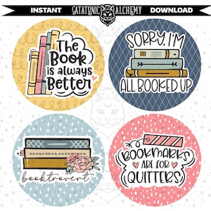 Book Lover Digital Cardstock Bundle, Book Lover Images for Freshies, Digital Cardstock Download, Freshie Cardstock, Car Coaster Images