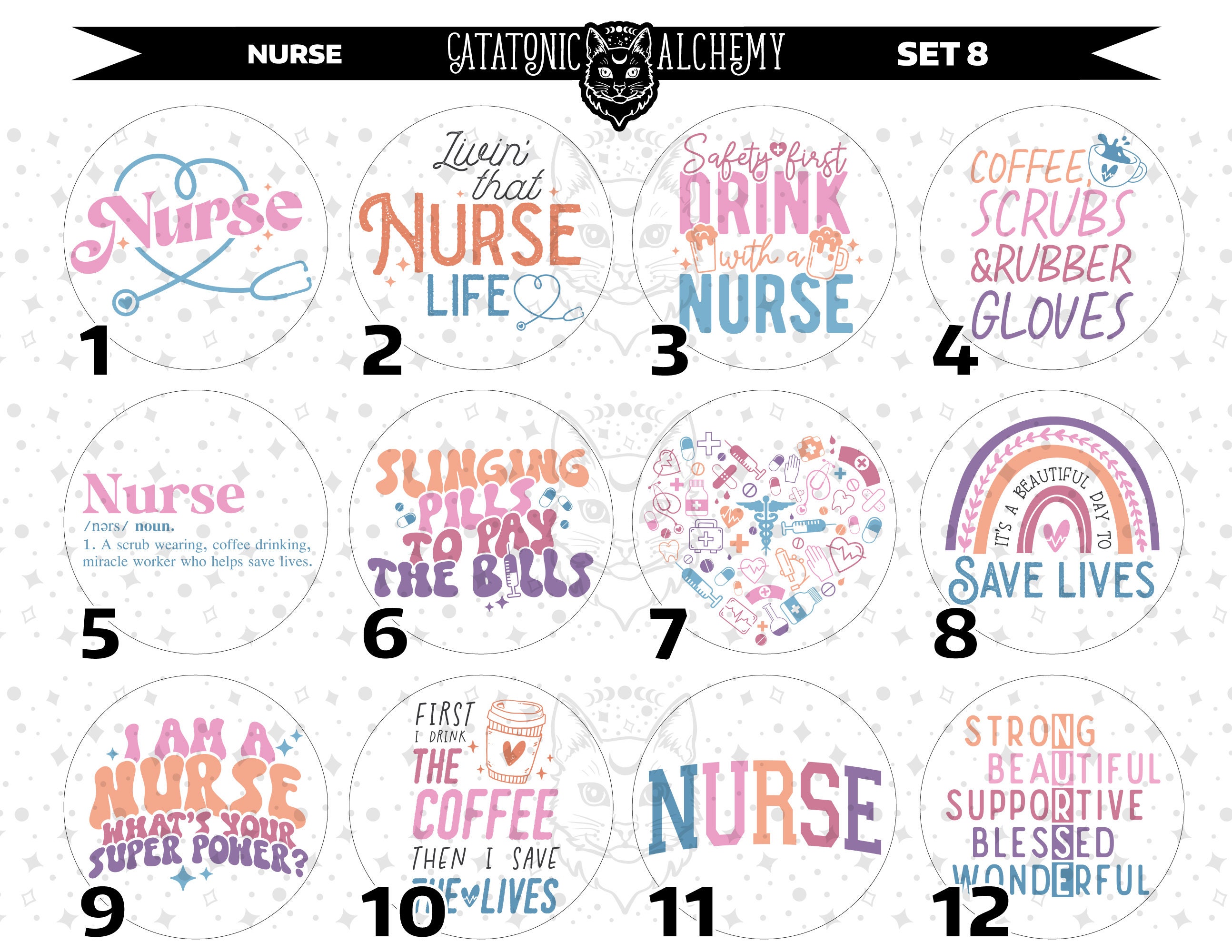 Nurse Freshie Cardstock Rounds, Medical Theme Cardstock Rounds ...