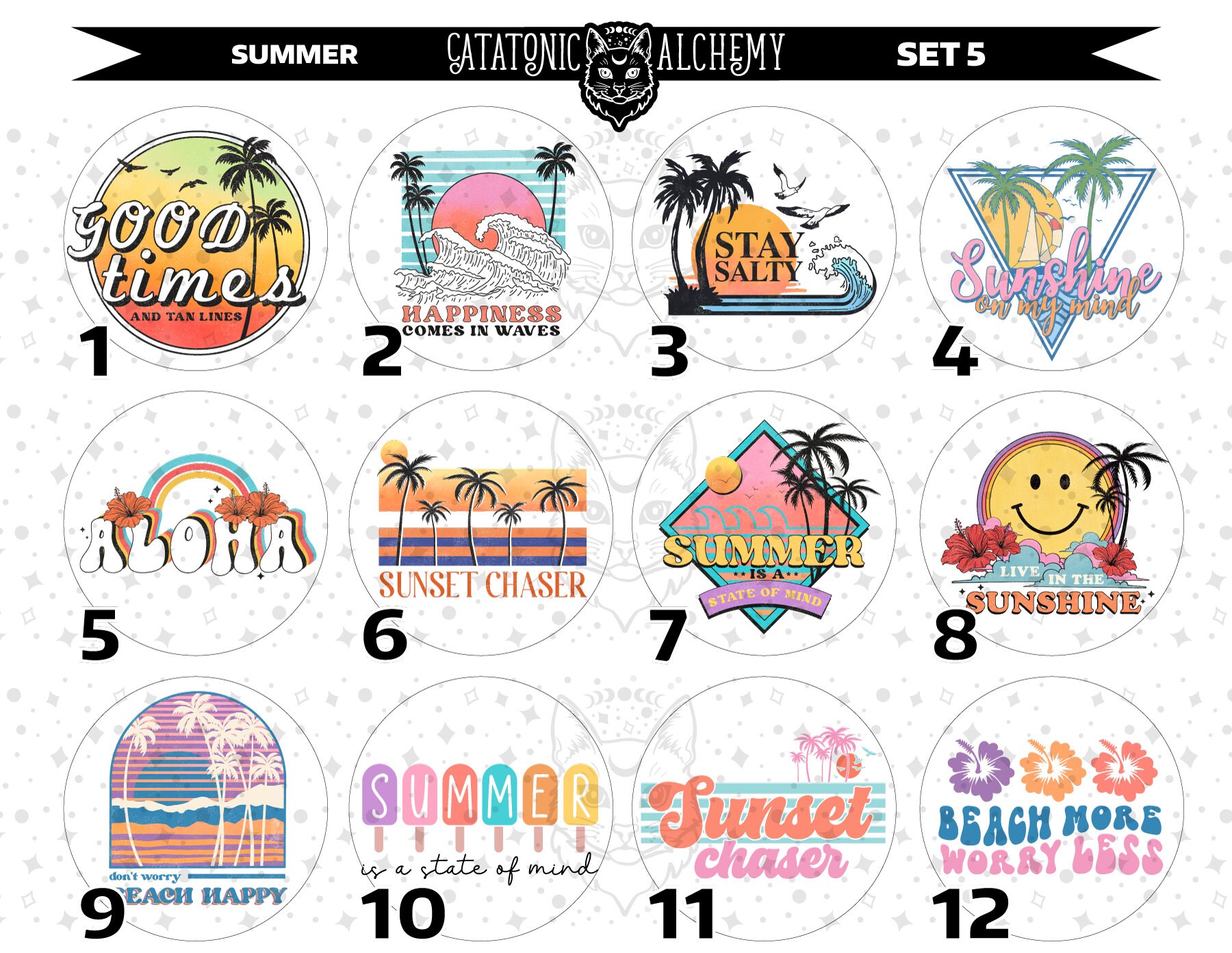 Summer Freshie Cardstock Rounds, Beach Theme Cardstock Rounds ...
