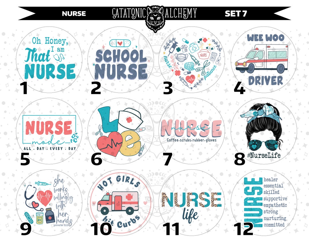 Nurse Freshie Cardstock Rounds, Medical Theme Cardstock Rounds ...