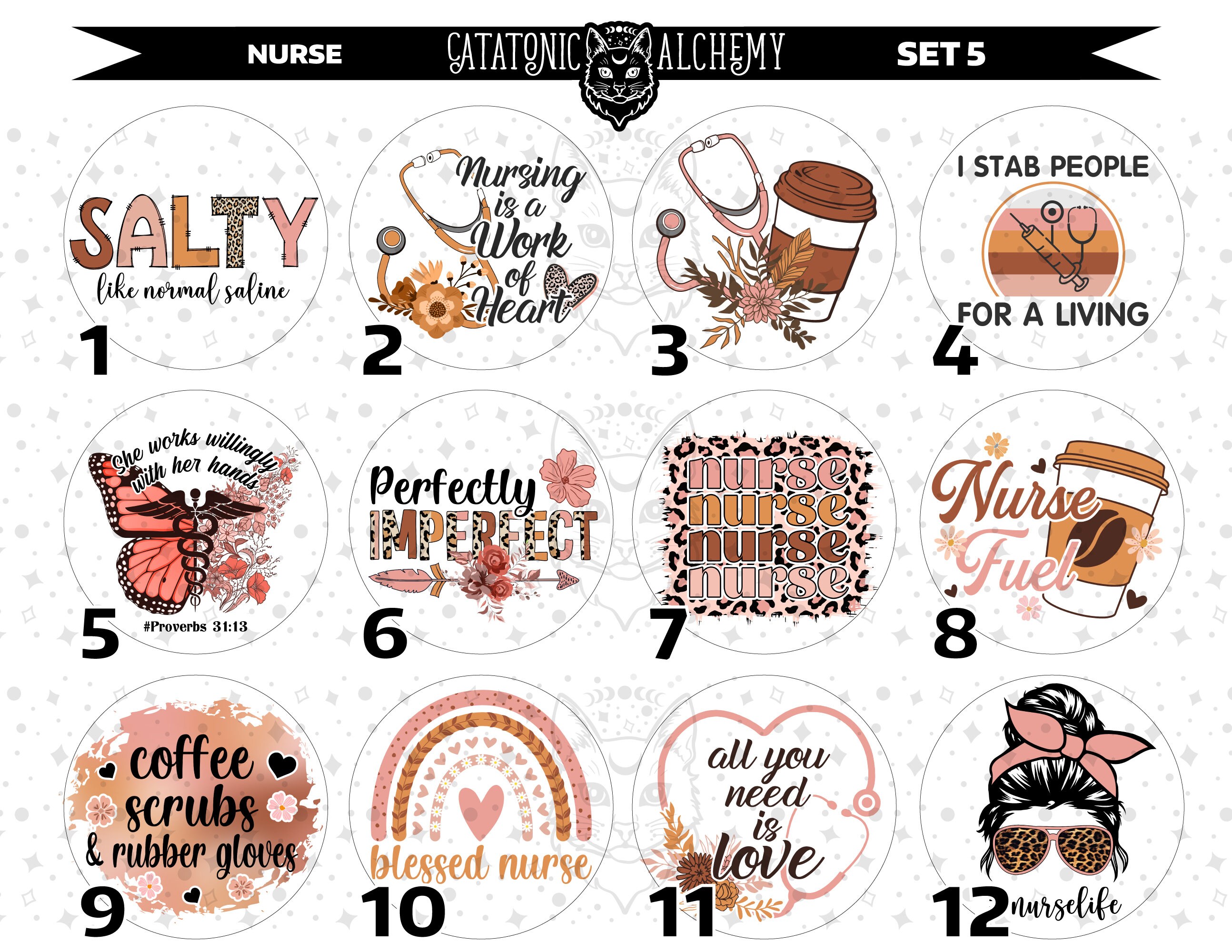 Nurse Freshie Cardstock Rounds, Medical Theme Cardstock Rounds ...