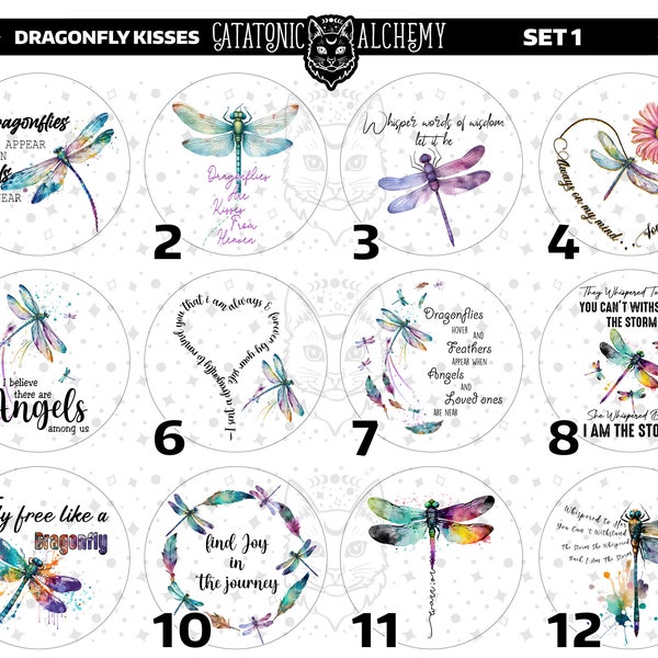 Dragonfly Freshie Cardstock, Dragon Fly Cardstock Rounds, Watercolor Paper Cutout, Kisses From Heaven Car Freshy, Loved One Freshie Gift