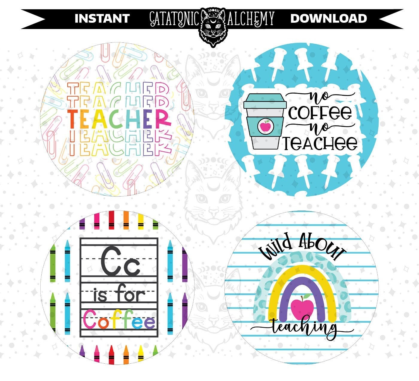 Teacher Freshie Cardstock Download, Education Instant Digital