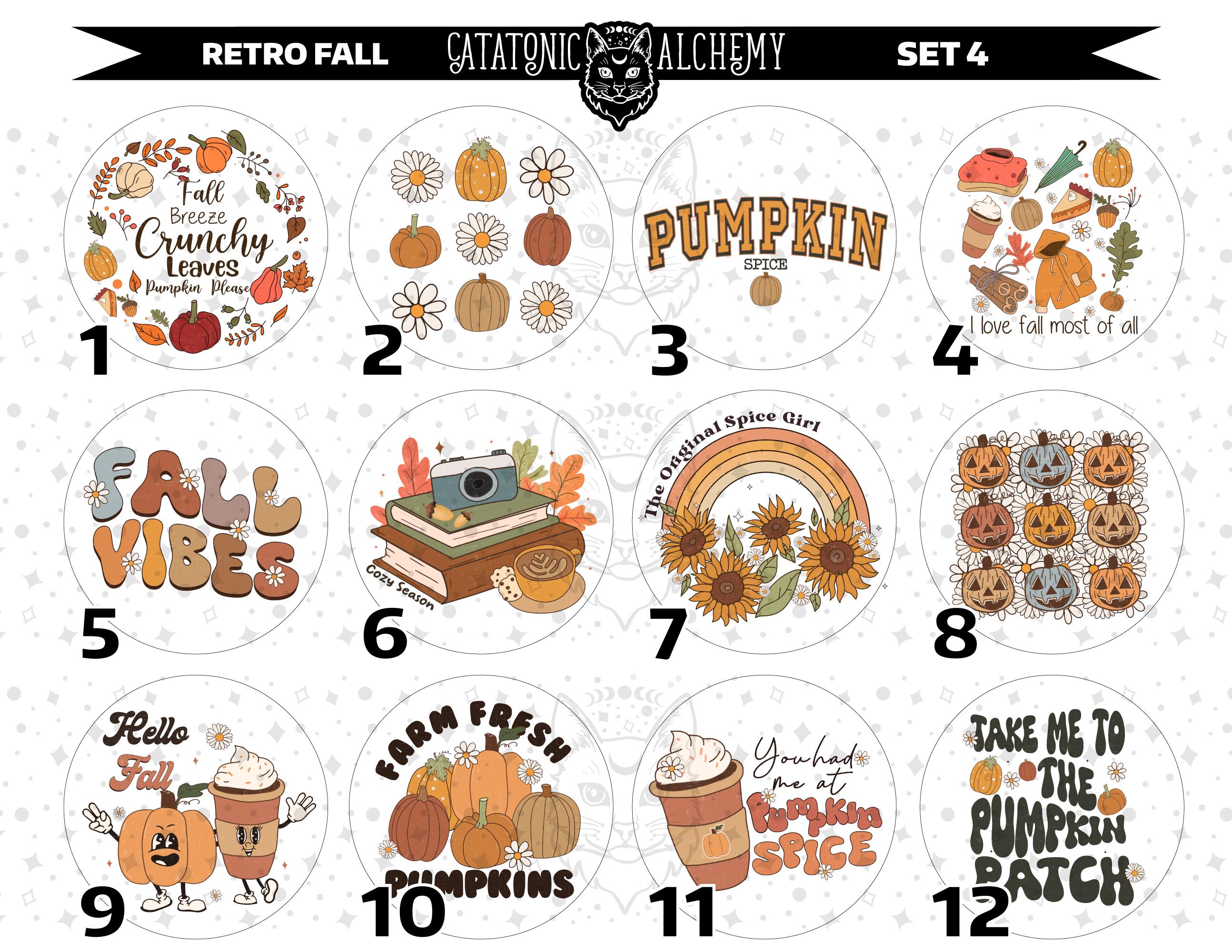 Fall Freshie Cardstock Rounds, Retro Autumn Leaves Circle Cutouts ...