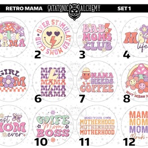 Retro Mom Freshie Cardstock Rounds Blessed Mama Cutouts Busy Mom Best Ever Mom Bonus Mom Cool Gift For Mom Paper Rounds