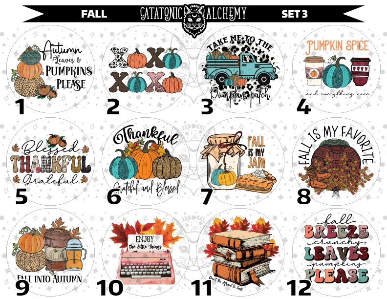 Fall Freshie Cardstock Rounds, Autum Theme Cardstock Rounds, Cardstock ...