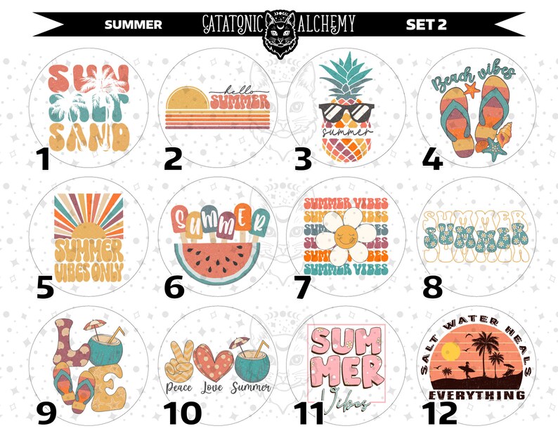 Summer Freshie Cardstock Rounds, Beach Theme Cardstock Rounds ...