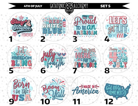 4th of July Cardstock Circles, Cardstock Cutouts, Freshies, Cardstock,  Freshie Cardstock, Freshie Images, Freshie Designs, Cardstock Images