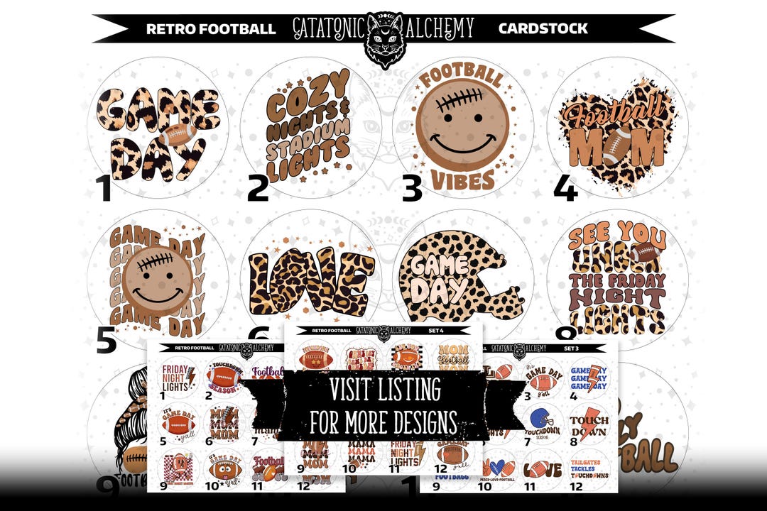 Football Freshie Cardstock Rounds, Sports Cardstock Rounds, Retro ...