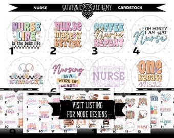 Nurse Freshie Cardstock Rounds, Medical Theme Cardstock Rounds, Cardstock Cutouts, Freshie Cardstock, Freshies
