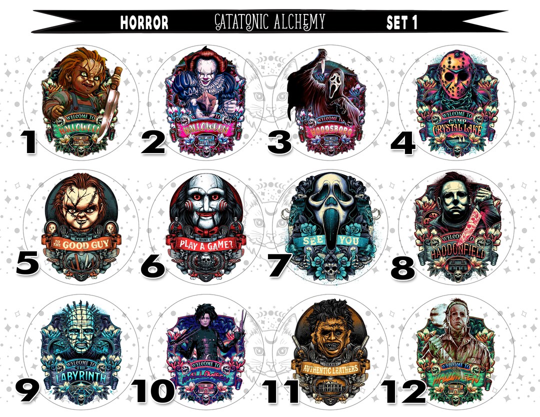 Horror Freshie Cardstock Rounds, Halloween Theme Cardstock Rounds ...
