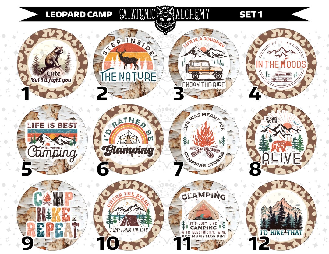 Camping Freshie Cardstock Rounds, Camp Life Theme Cardstock Rounds ...