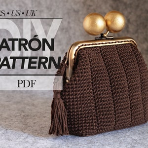 Modèle de crochet de sac à main de barre de chocolat, comment faire un tutoriel de crochet de porte-monnaie, projet de bricolage de crochet moderne de fermoir de sac à main, téléchargement instantané pdf