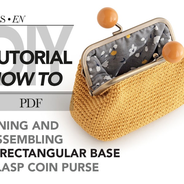 LINING and assembling a RECTANGULAR BASE clasp purse tutorial, how to line with fabric and place the frame on a purse. Instant download pdf