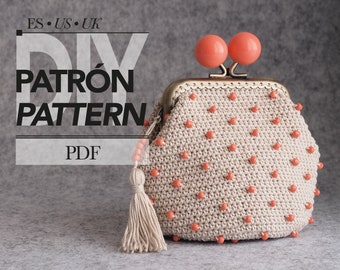 Beaded Crochet Purse PATTERN: Kiss Lock Card Holder (PDF Pattern)