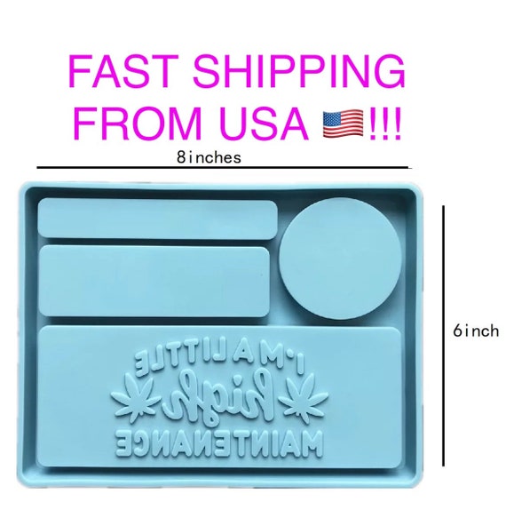 Silicone Mold High Maintenance Rolling Tray Blue Resin Epoxy DIY Craft New  8x6
