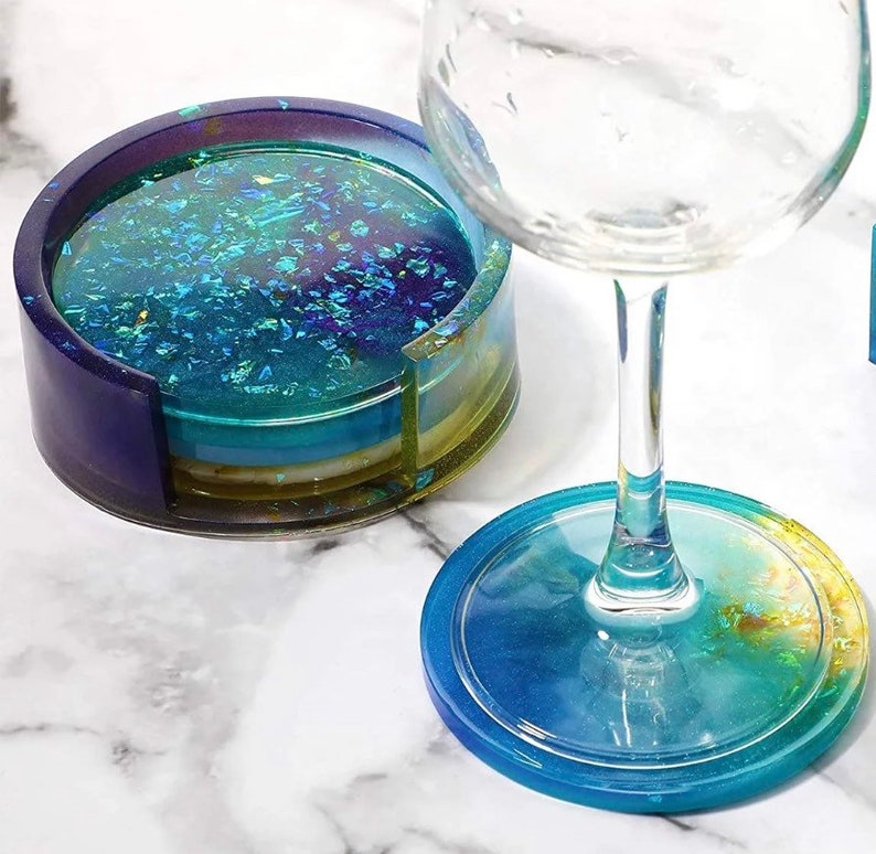 Silicone Molds Coaster and Holder 5 Piece Set Resin Coaster Etsy