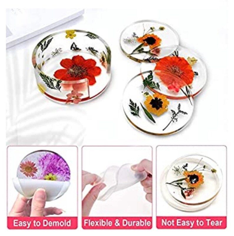 Silicone Molds Coaster and Holder 5 Piece Set Resin Coaster Etsy